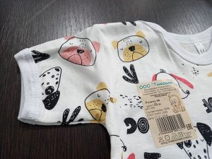 Футболка детская ясельная короткий рукав цвет Белый (DOG) Тимошка