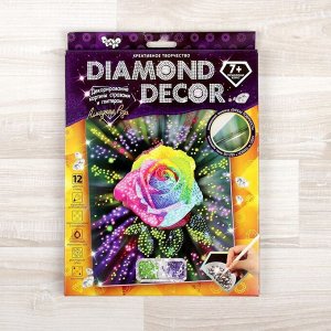 Набор для создания мозаики "Алмазная роза" DIAMOND DECOR, планшетка без рамки