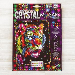 Набор для создания мозаики «Тигр» CRYSTAL MOSAIC, на тёмном фоне