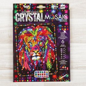 Набор для создания мозаики «Лев» CRYSTAL MOSAIC, на тёмном фоне