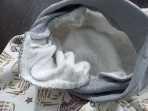 Штаны детские на поясе трикотажные с начесом цвет Молочный (мишки)