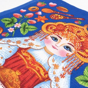 Ткань на отрез вафельное полотно набивное 150 см 500165/1 Матрешки