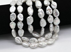 Бусины из жемчуга барокко 10*15мм белый, 38см, 23 бусины