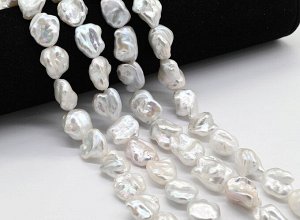 Бусины из жемчуга барокко 15*16мм цв.белый, 40см, 23 бусины