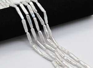 Бусины из жемчуга барокко 5*23мм белый, 38см, 17 бусин