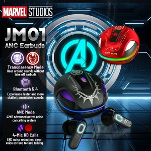 Беспроводные наушники Marvel JM01 ANC PANTHER с защитой от воды и RGB подсветкой