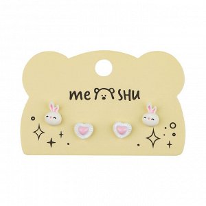 Серьги MESHU "Cuteness", бижутерия, 2 пары, европодвес