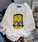Футболка из хлопка с ярким принтом, белый