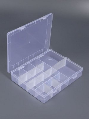 Органайзер для хранения мелочей, 14 ячеек, 21x17x4 см, прозрачный