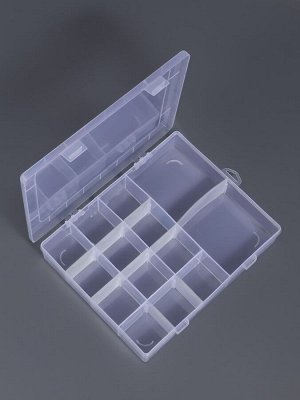 Органайзер для хранения мелочей, 14 ячеек, 21x17x4 см, прозрачный