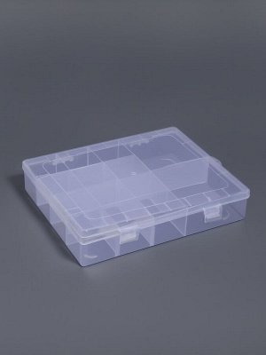 Органайзер для хранения мелочей, 14 ячеек, 21x17x4 см, прозрачный