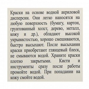 Набор акриловых красок Decola, 9 цветов, 20 мл, глянцевые