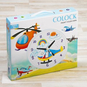 Роспись по гипсу, серия создай часы «Вертолет», краски 8 цветов по 2 мл