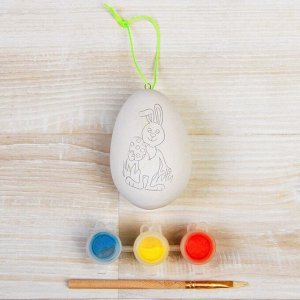 Роспись по керамике "Пасхальное яйцо" МИКС+ краски 3 цвета, кисть, в пакете