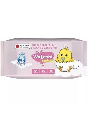 Влажные салфетки для детей 0+ Watashi big-pack 54шт