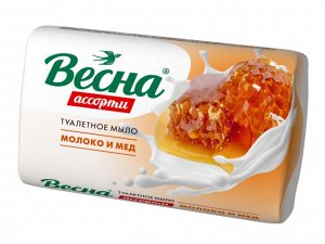 Мыло твёрдое туалетное  Молоко и мёд 90г
