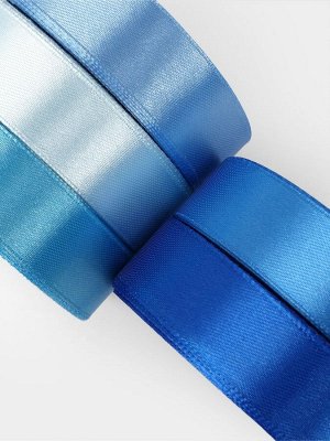 Набор атласных лент, 5 шт., 20 мм, 23±1 м, синий, голубой