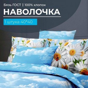 Наволочка 40*40 см, бязь ГОСТ (Воздушные ромашки )