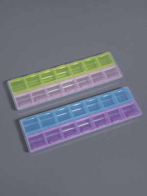 Органайзер для хранения мелочей, 14 ячеек, 21.5x6.5x2.3 см, МИКС