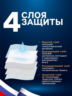 Пеленки быстро впитывающие "ПИЖОН" для животных гелевые, 60 х 40 см (в наборе 5 шт)