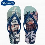 Hotmarzz Black Mar мужские нескользящие шлепанцы с принтом, синие