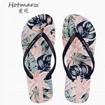 Hotmarzz Black Mar женские нескользящие шлепанцы с принтом, черные