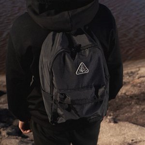 Рюкзак текстильный РОСКОСМОС х ONLYTOP, 42x28.5x14, с карманами, чёрный