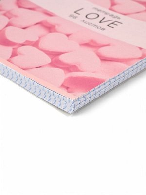 Тетрадь в клетку, 96 л., А5, на спирали, блок №1, LOVE