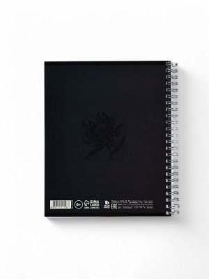 Тетрадь А5, 96 листов на спирали, уф лак, Flower