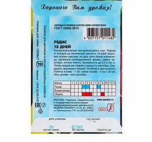 Семена Редис "18 дней", 3 г