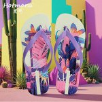 Hotmarzz Black Mar женские нескользящие шлепанцы с принтом, фиолетовые