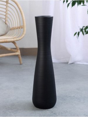 Ваза напольная «Эллис», 58x14 см, керамика, чёрная