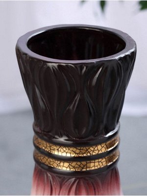 Ваза напольная «Иниго», талия, 59x16 см, керамика, бело-бордовая