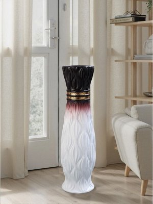 Ваза напольная «Иниго», талия, 59x16 см, керамика, бело-бордовая
