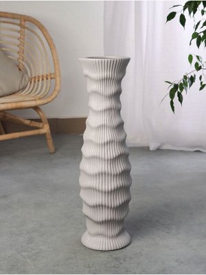 Ваза напольная «Каро», 58x13 см, керамика, серая