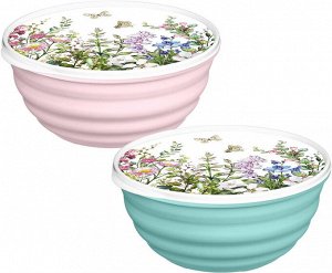 Миска  3,2л с крышкой [ЦВЕТУЩИЙ ЛУГ] МИКС