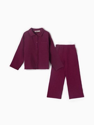 Пижама детская KAFTAN «Муслин», фиолетовая