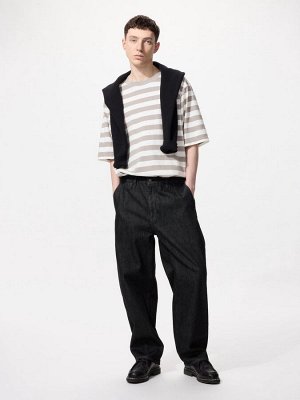 UNIQLO - широкие джинсы деним увеличенной длины