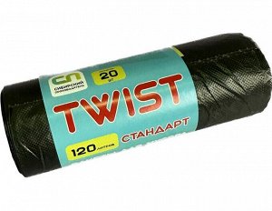 Мешок для мусора в рулоне TWIST 120 л ПВД 20 шт. 15 мкрн