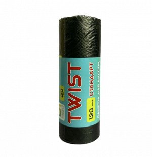 Мешок для мусора в рулоне TWIST 120 л ПВД 20 шт. 15 мкрн