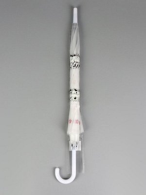 Зонт - трость детский «Коровки», полуавтоматический, 8 спиц, R=45/54 см, d=90 см, прозрачный, белый