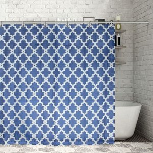 Штора для ванной 180?180 см "Марокко", полиэстер, цвет синий