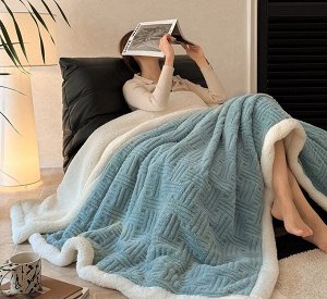Утолщенное двустороннее флисовое одеяло с ворсом 180*200 см
