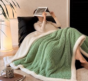 Утолщенное двустороннее флисовое одеяло с ворсом 180*200 см