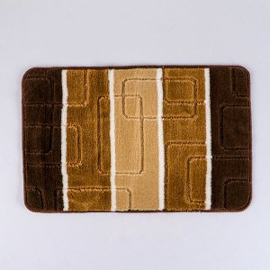 Коврик Доляна «Квадраты», 40x60 см, цвет коричневый