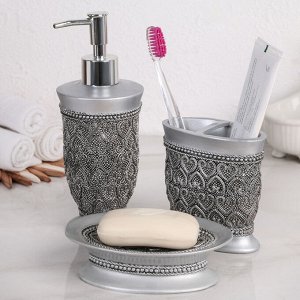 Набор аксессуаров для ванной комнаты «Россыпи», 3 предмета (дозатор, мыльница, стакан)
