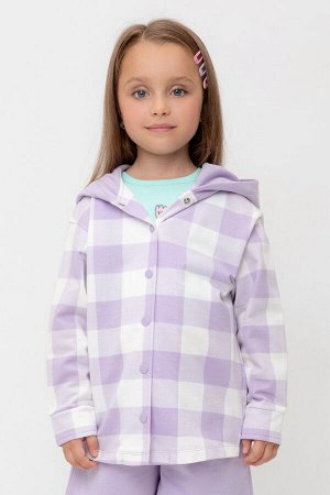 Рубашка(Весна-Лето)+girls (пастельно-лиловый, клетка виши к541)