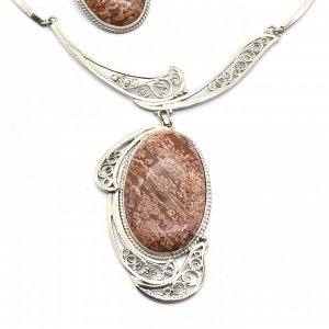 Колье, кольцо и серьги коралл,  47см., размер-17,5