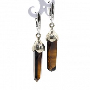 Серьги морион 11*40мм.