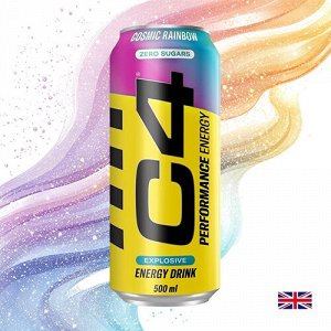 C4 Energy Cosmic rainbow 500ml - Энергетик с4 космическая радуга. Без сахара